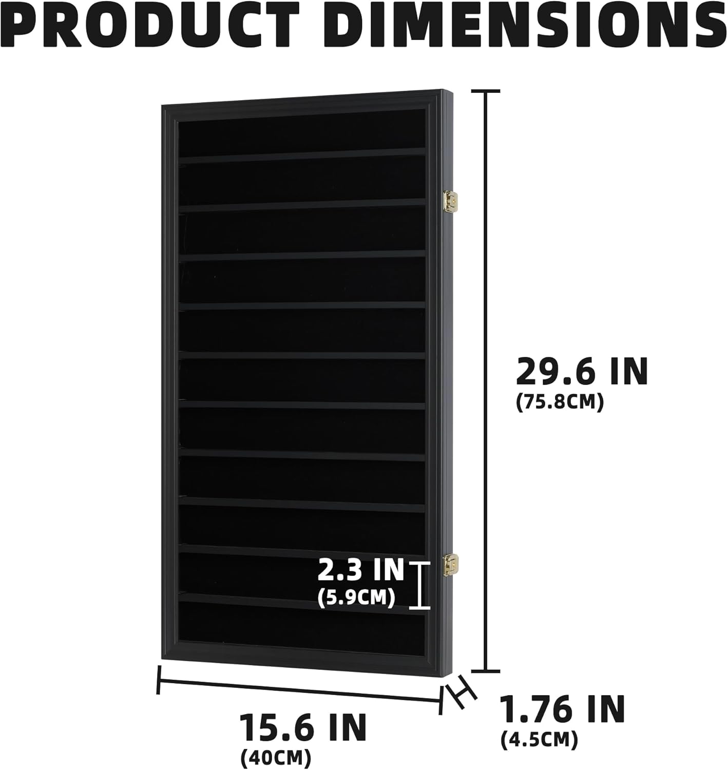 DisplayGifts Military Challenge Coin Display Case Poker Chips Holder Wall Cabinet Rack 29 X 16 Compatible with Army Navy Air Force Marine Corps Challenge Coins